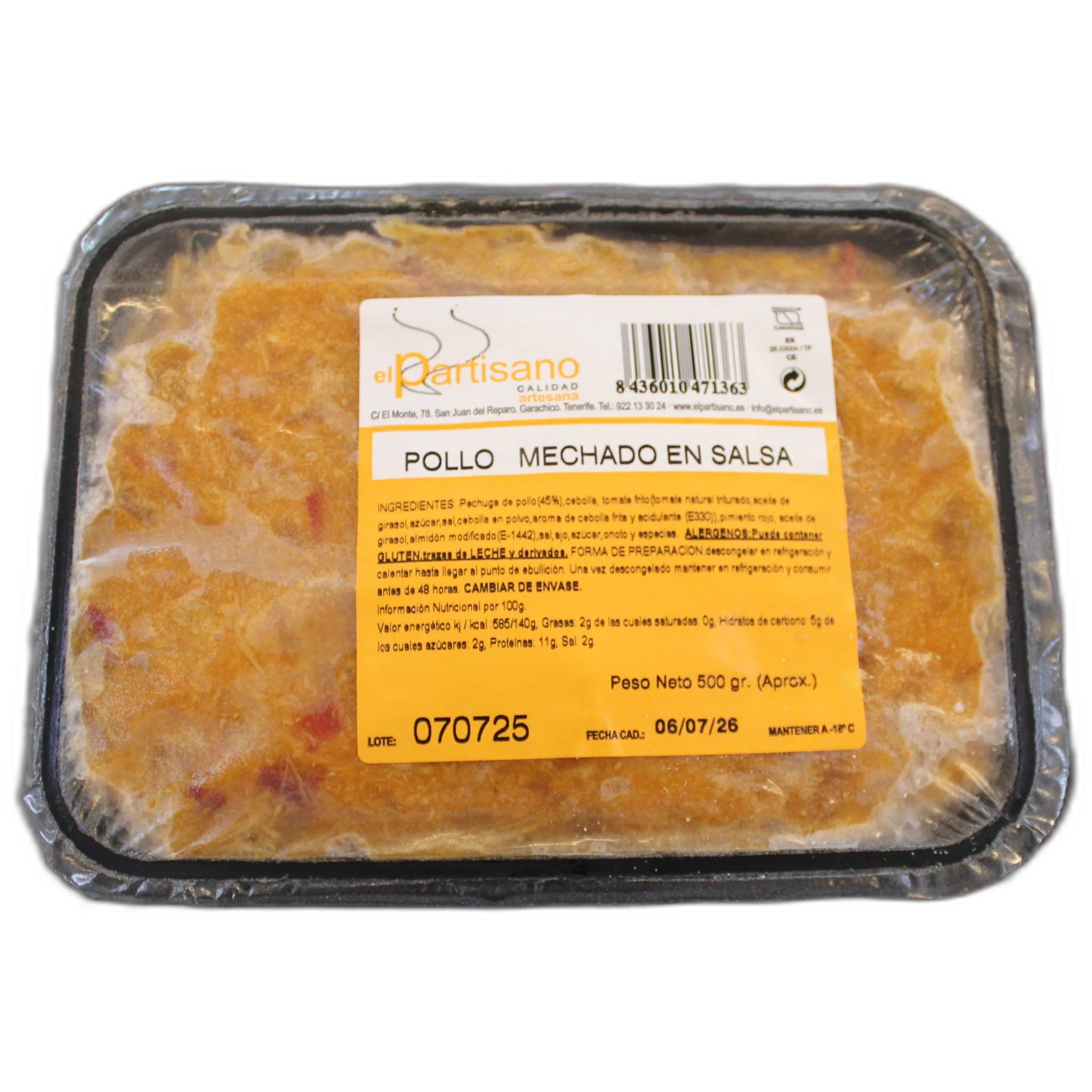 Imagen de Carne mechada de pollo El Partisano (bandeja 500g)